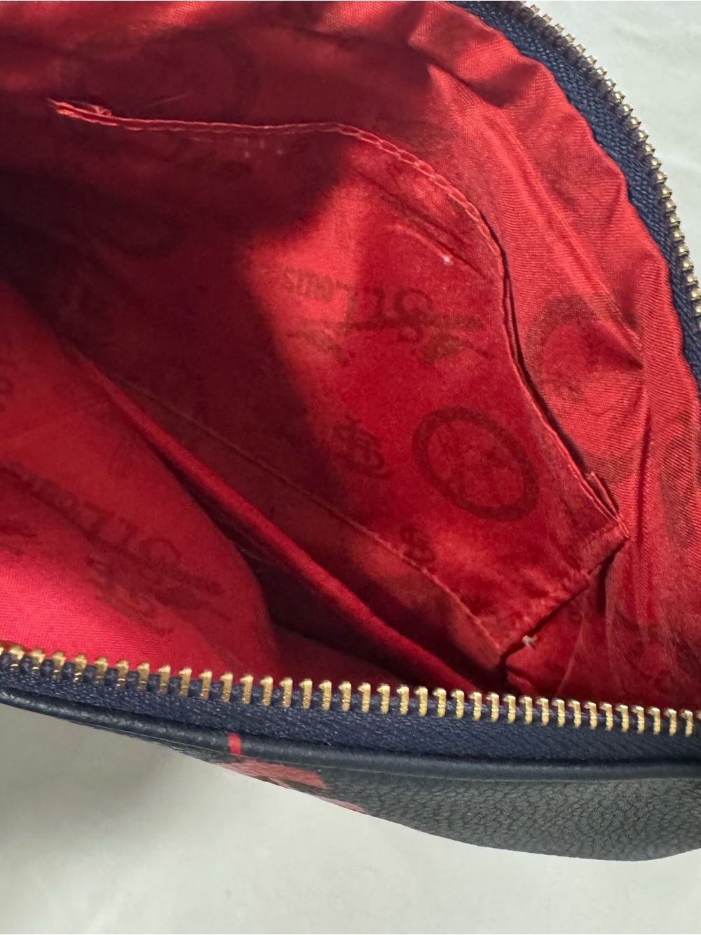St. Louis Cardinals Navy Crossbody Bag Red Stitching Gold Chain Strap Statement - Picture 7 of 9
